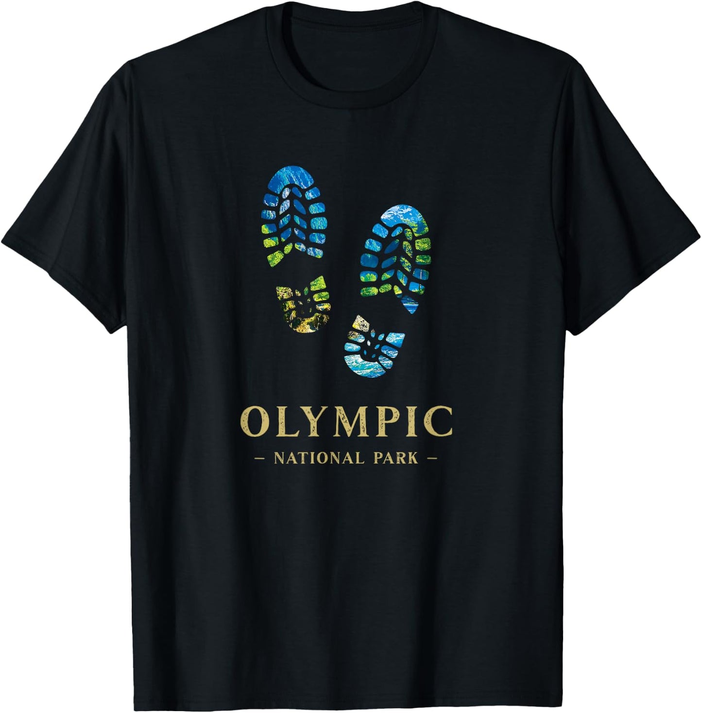 Olympic National Park USA Hike Hiking Boot Camping Souvenir T-Shirt - T-Shirt | Black