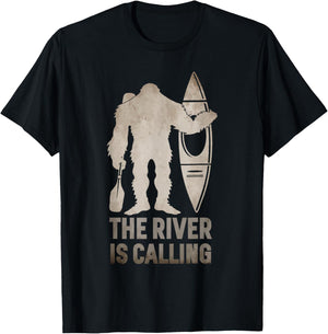 Bigfoot River Kayak | Sasquatch Camping Canoe Gift T-Shirt - T-Shirt | Black