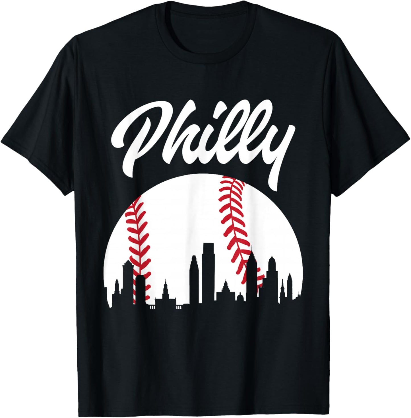 Baseball Player Philly Philadelphia City Pennsylvania Gift T-Shirt - T-Shirt | Black