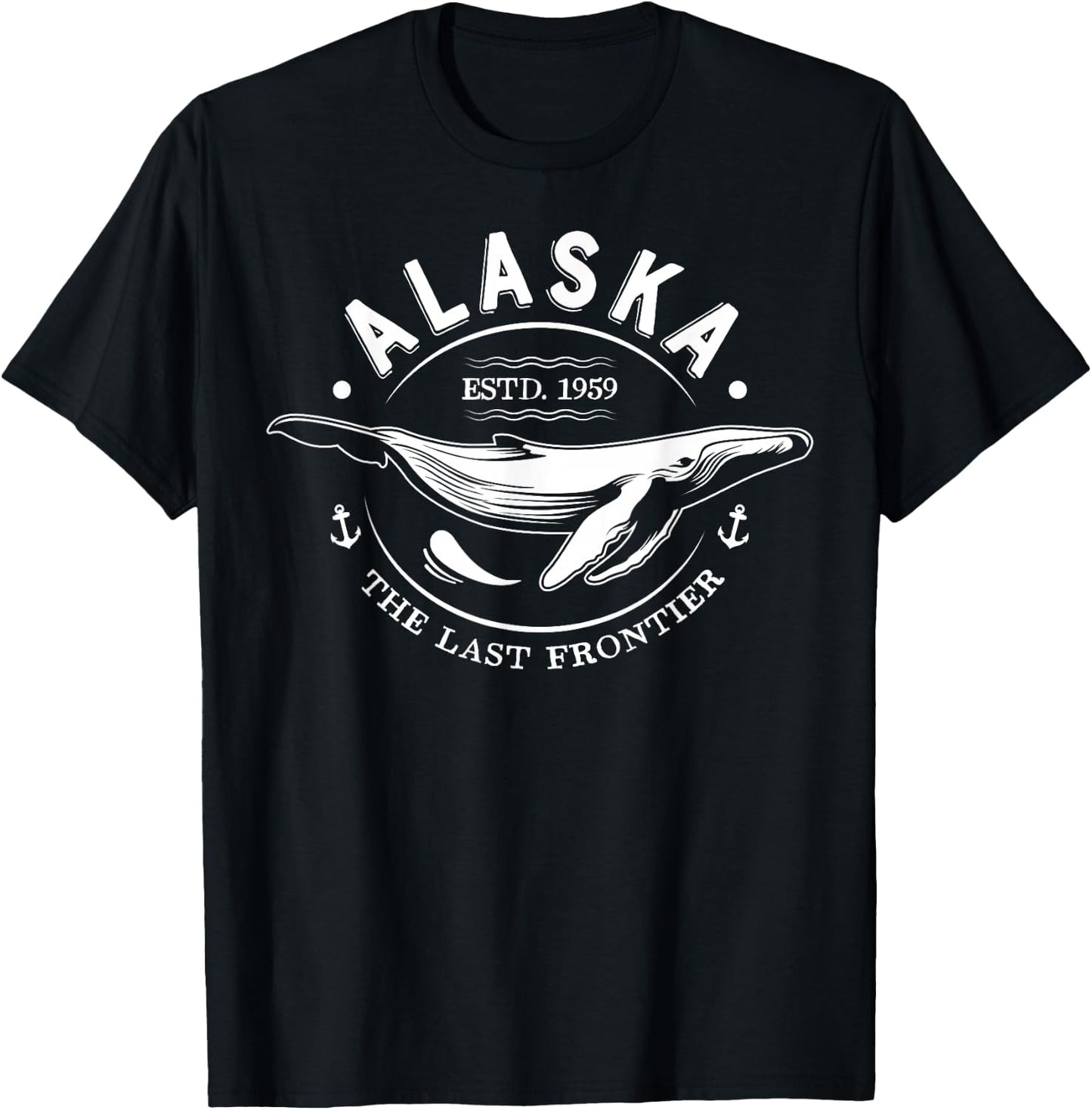 Alaska The Last Frontier Whale Home Cruise Vintage Men Women T-Shirt - T-Shirt | Black