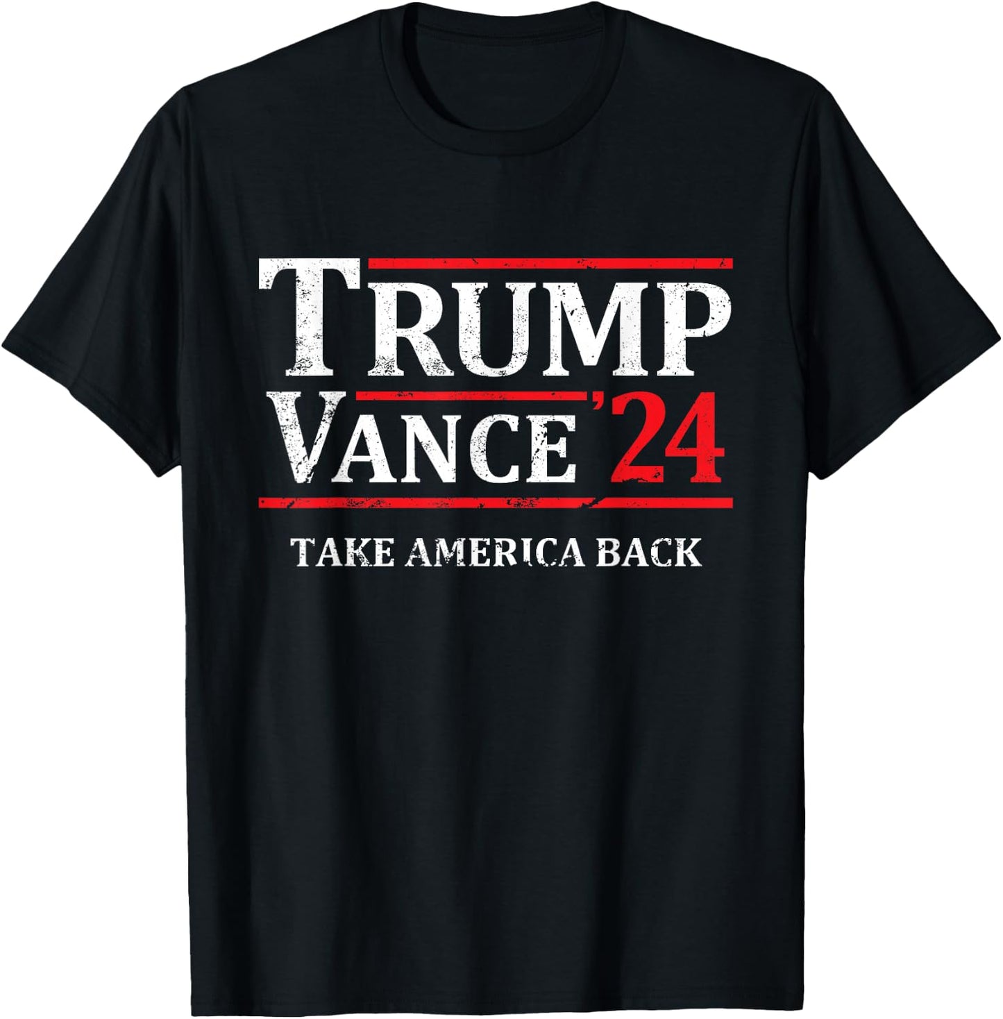 Trump Vance '24 Take America Back Vintage Trump 2024 T-Shirt - T-Shirt | Black