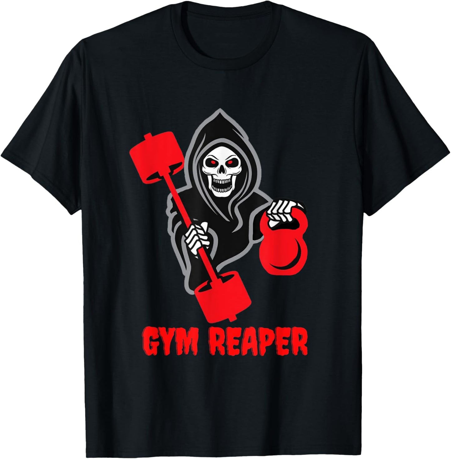Gym Reaper Funny Halloween Workout T-Shirt - T-Shirt | Black