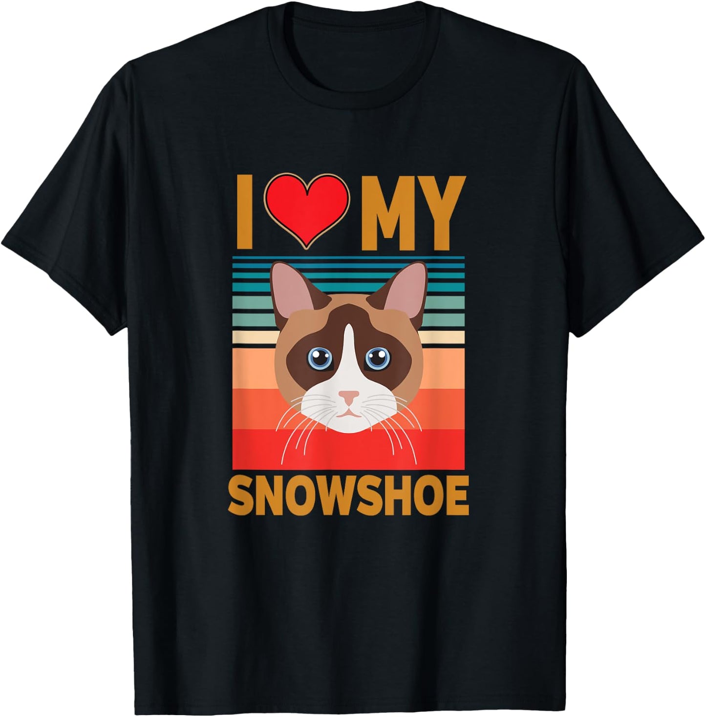 Snowshoe Siamese Cat T-Shirt - T-Shirt | Black