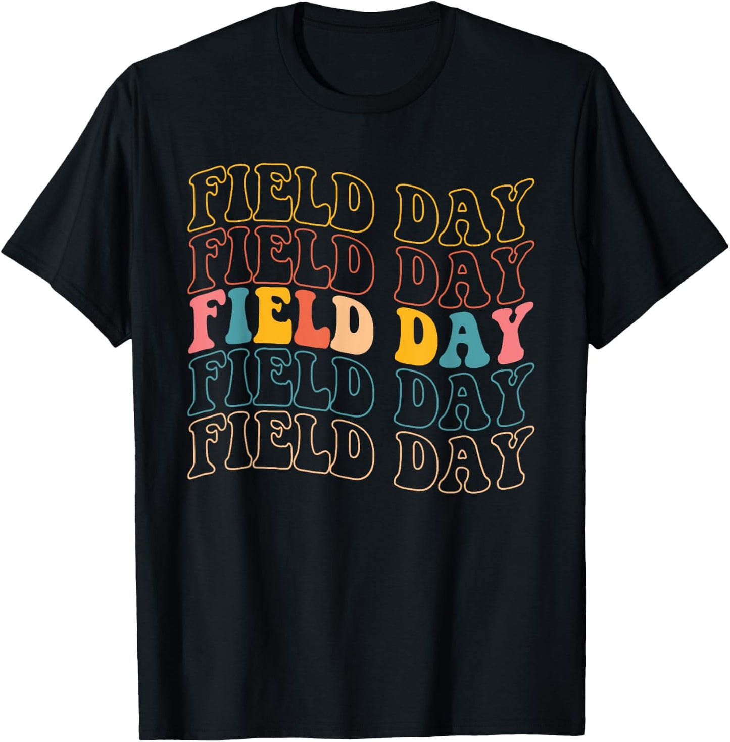 School Field Day Funny For Teacher Kids Happy Field Day 2025 T-Shirt - T-Shirt | Black