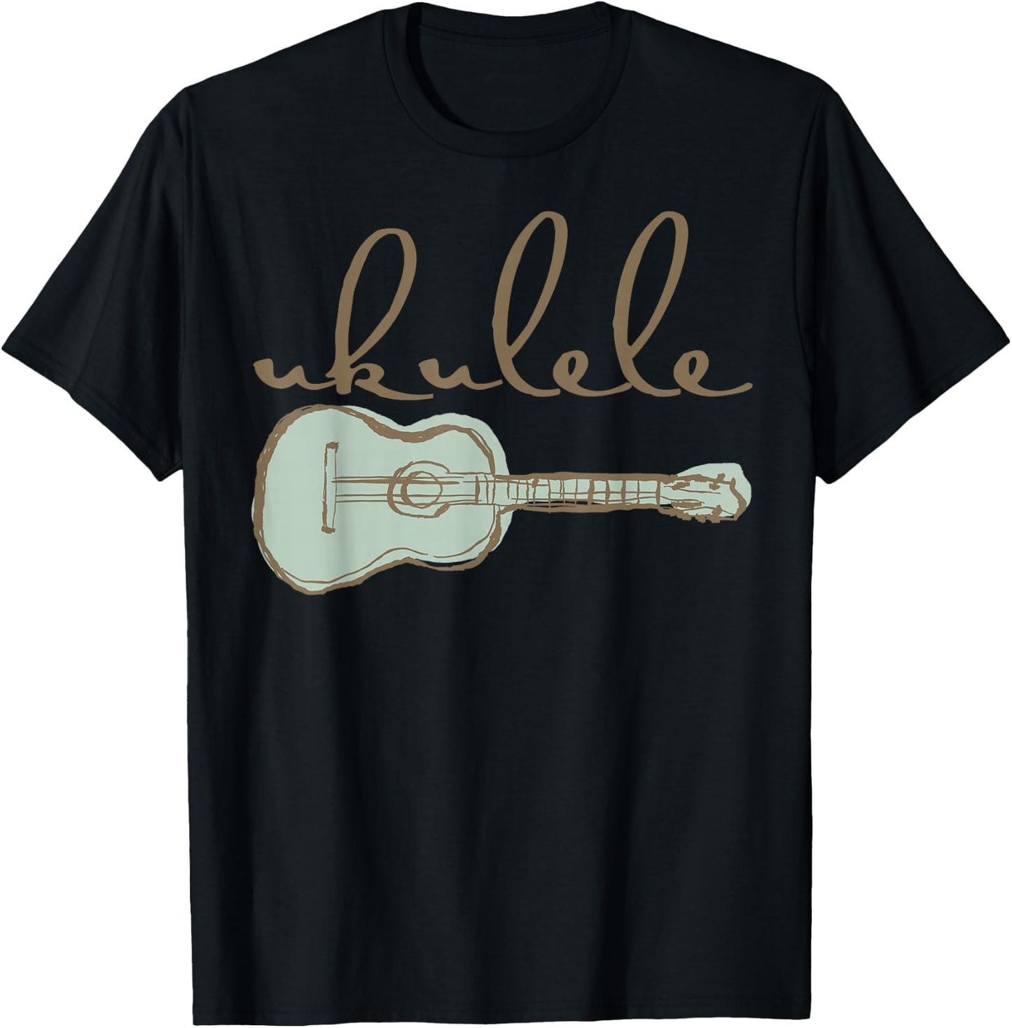 Retro Uke Guitarist Ukulele Vintage Art Gift T-Shirt - T-Shirt | Black