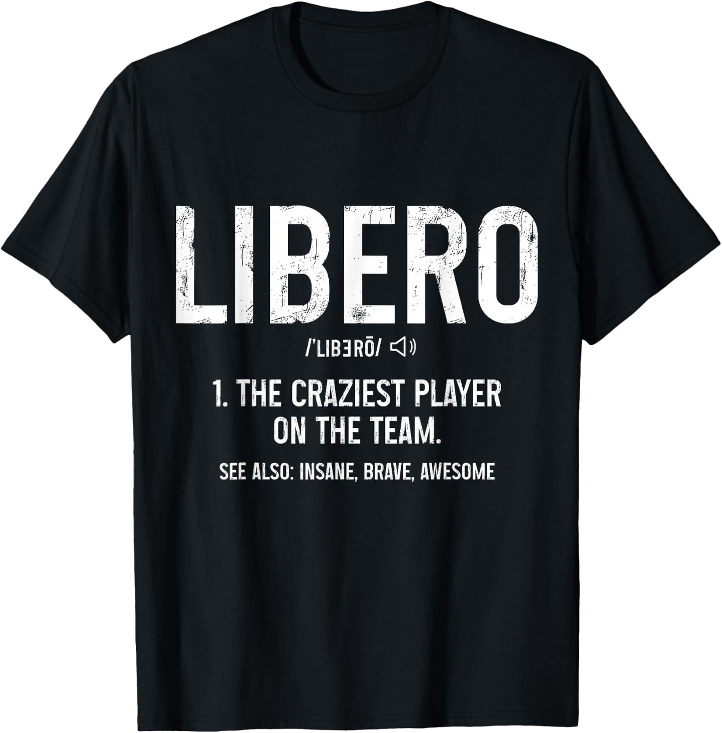 Volleyball Libero Definition Vintage Beach Volleyball Player T-Shirt - T-Shirt | Black