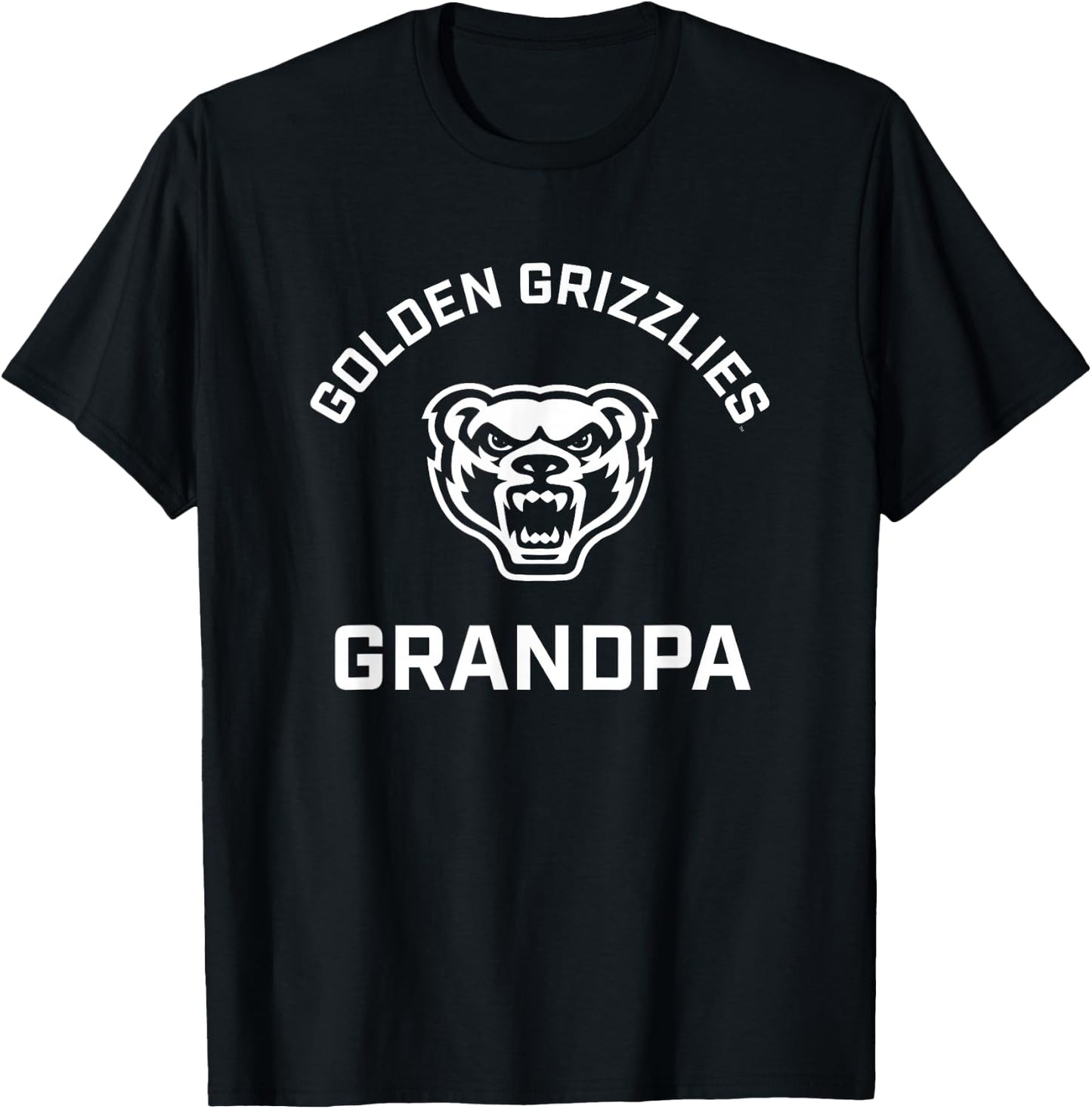 Oakland University Golden Grizzlies Arched Grandpa T-Shirt - T-Shirt | Black