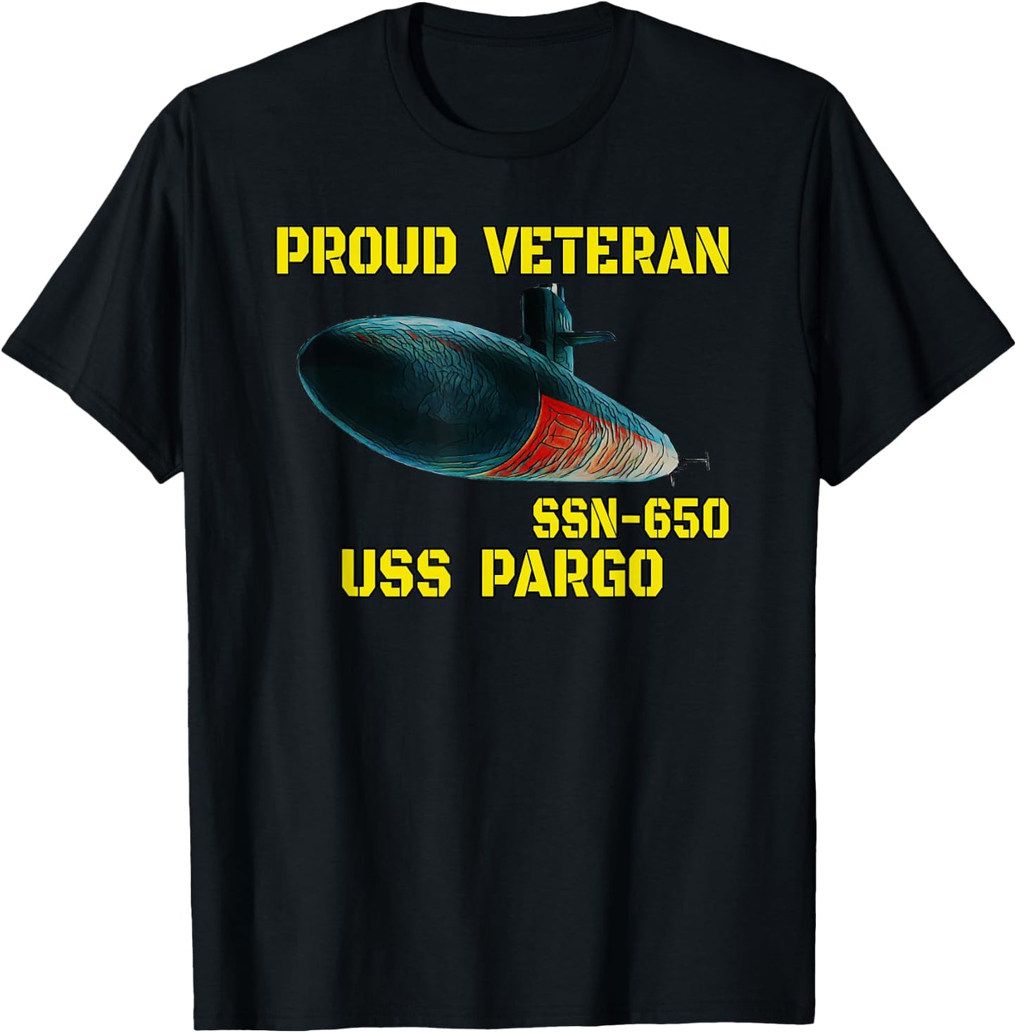 USS Pargo SSN-650 Submarine Veterans Day Father Grandpa T-Shirt - T-Shirt | Black