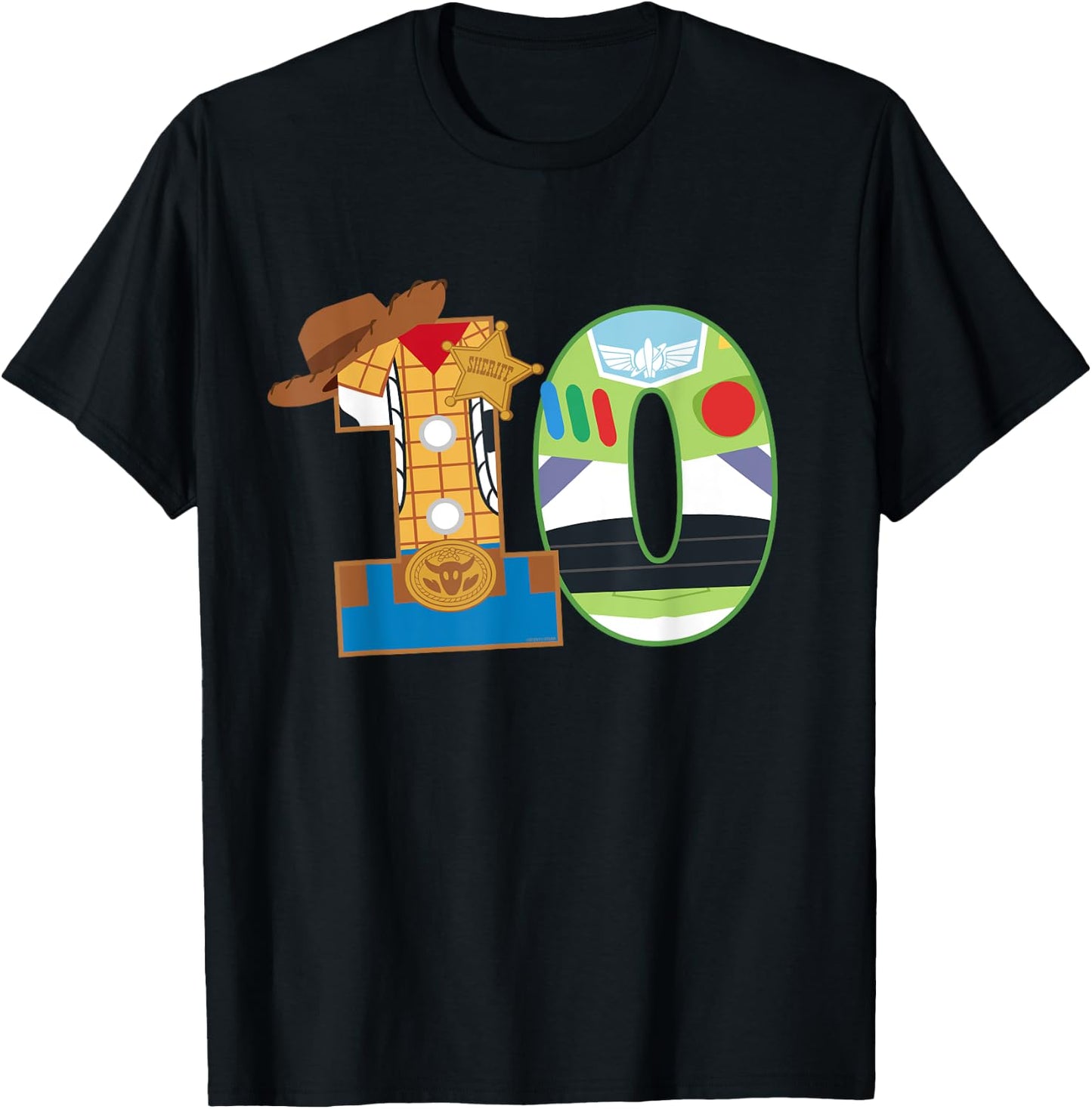 Disney and Pixar’s Toy Story Tenth Birthday 10 Years Old T-Shirt - T-Shirt | Black