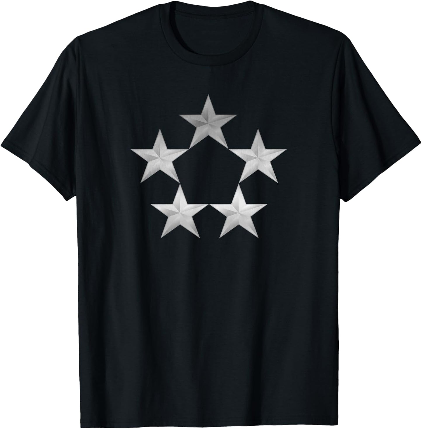 Five Silver Colored Stars in Circle T-Shirt - T-Shirt | Black