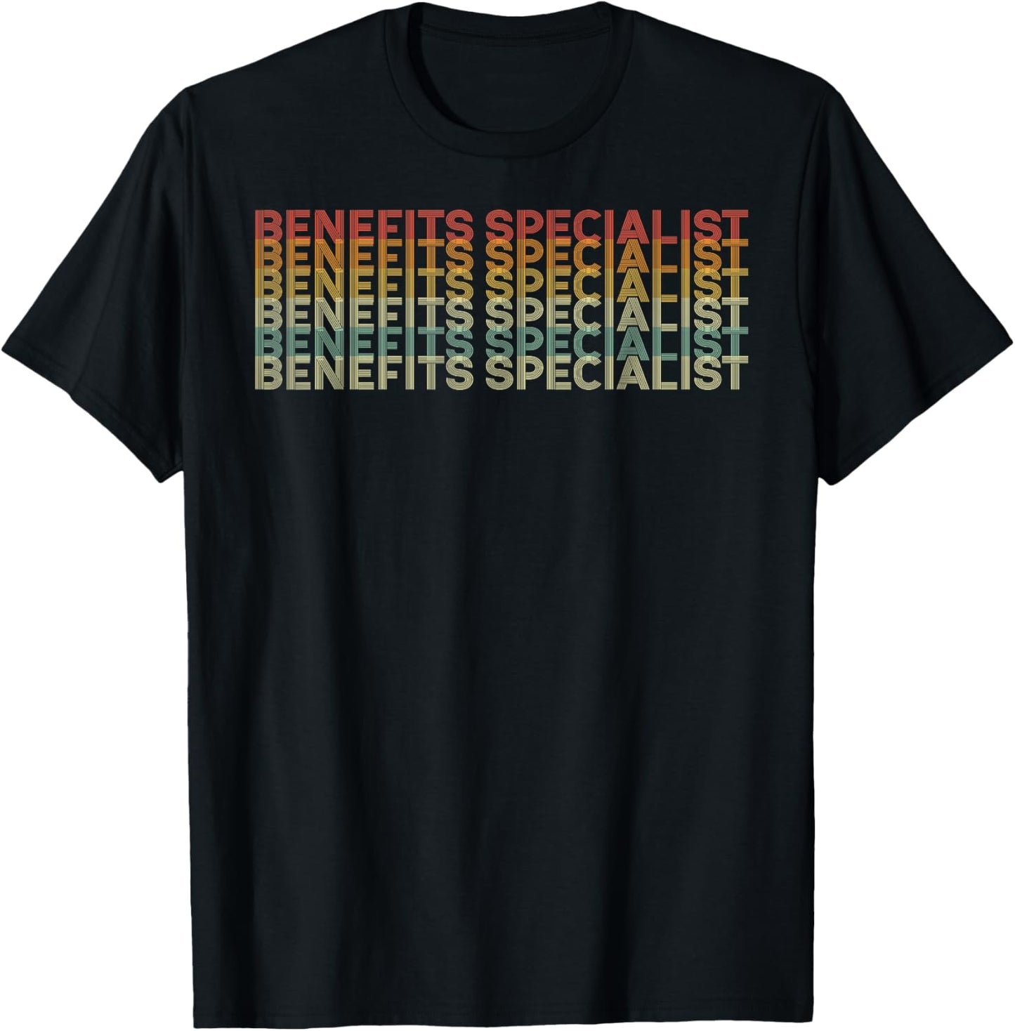 Retro 70s Benefits Specialist Job Title T-Shirt - T-Shirt | Black