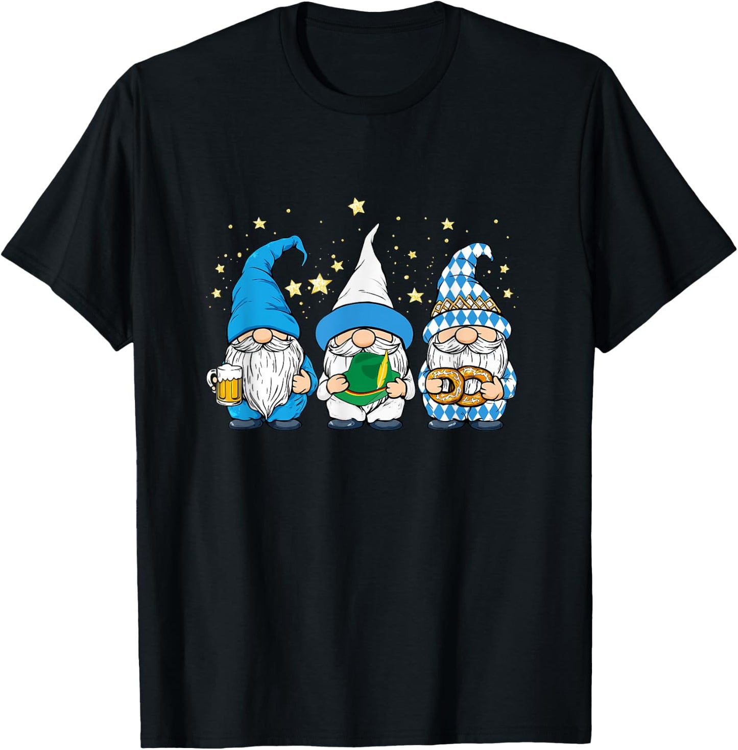 Bavarian Gnomes Octoberfest German Oktoberfest Men Women T-Shirt - T-Shirt | Black