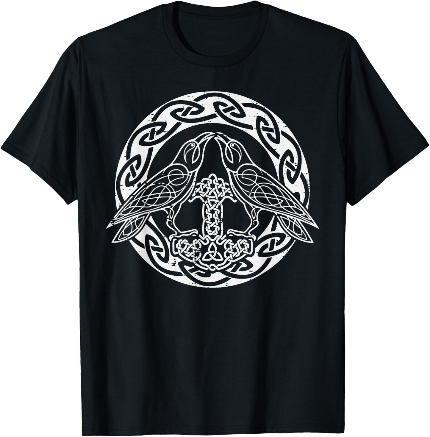 Viking Ravens Huginn Munnin Norse Mythology Men Women Kids T-Shirt - T-Shirt | Black
