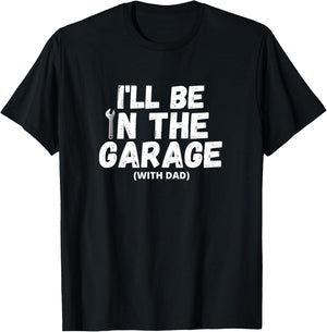 Kids Fun Cool Car Mechanic Working With Dad Handyman Helper T-Shirt - T-Shirt | Black