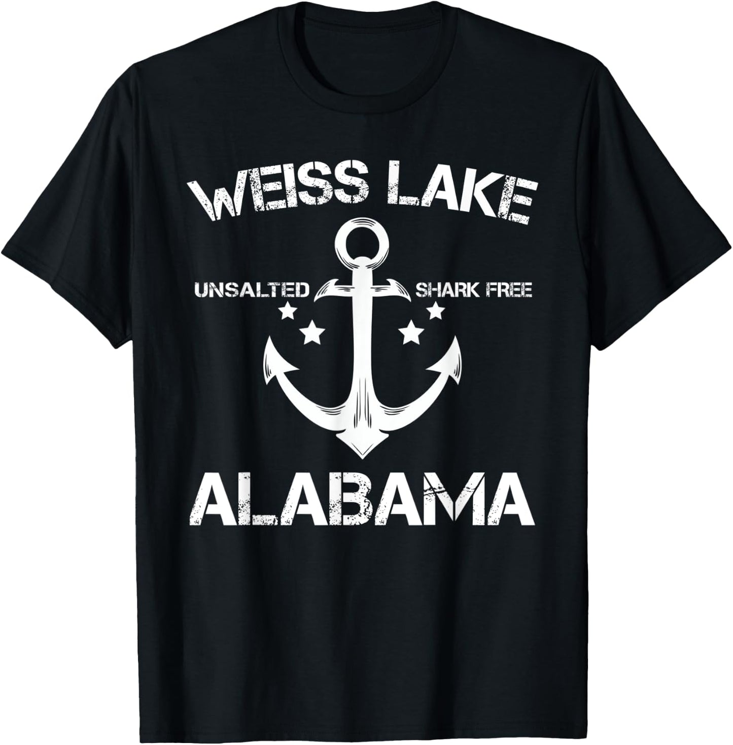 WEISS LAKE ALABAMA Funny Fishing Camping Summer Gift Men Women Kids T-Shirt - T-Shirt | Black