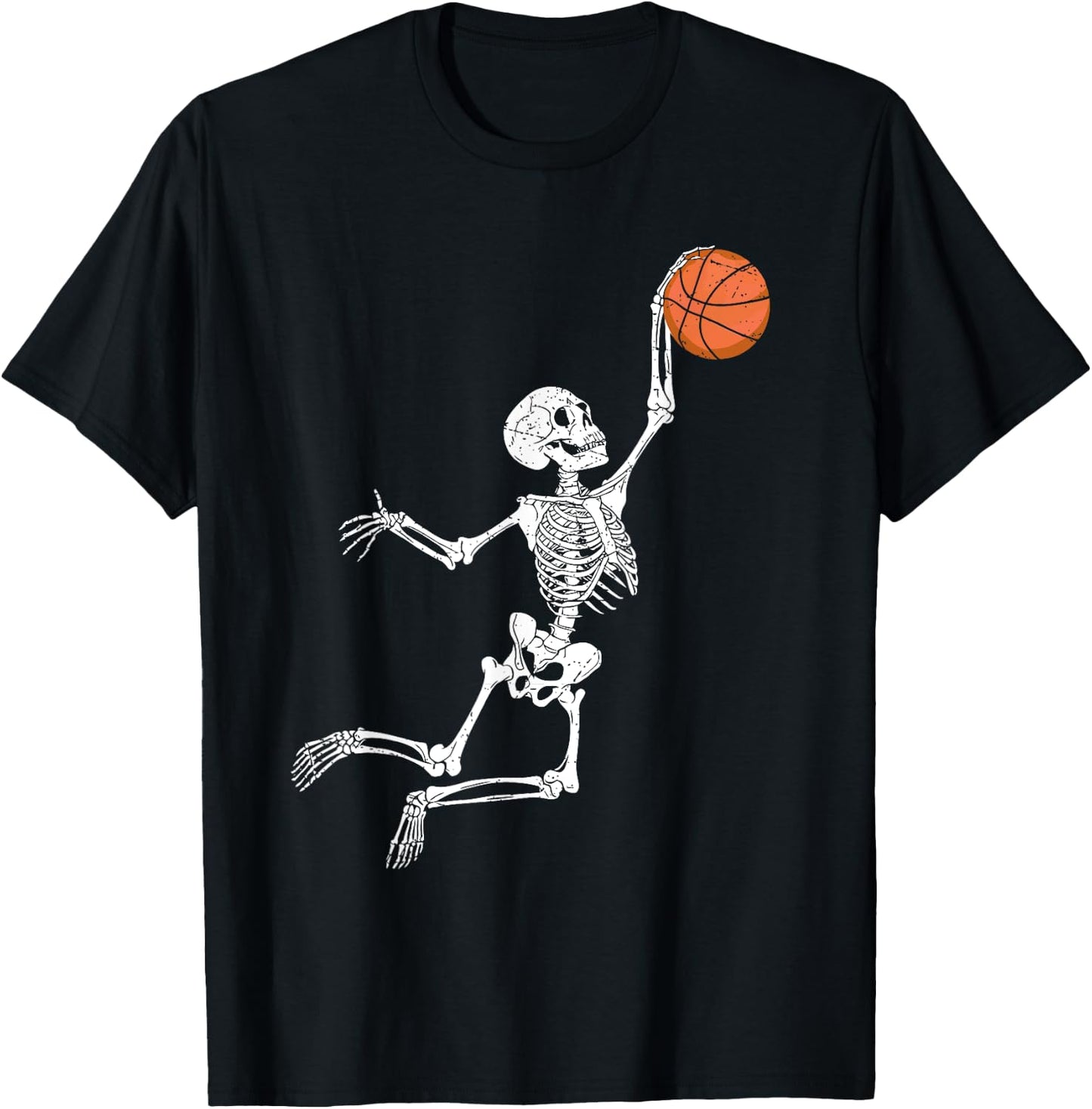 Basketball Skeleton Halloween Player Catcher Boys Kids T-Shirt - T-Shirt | Black