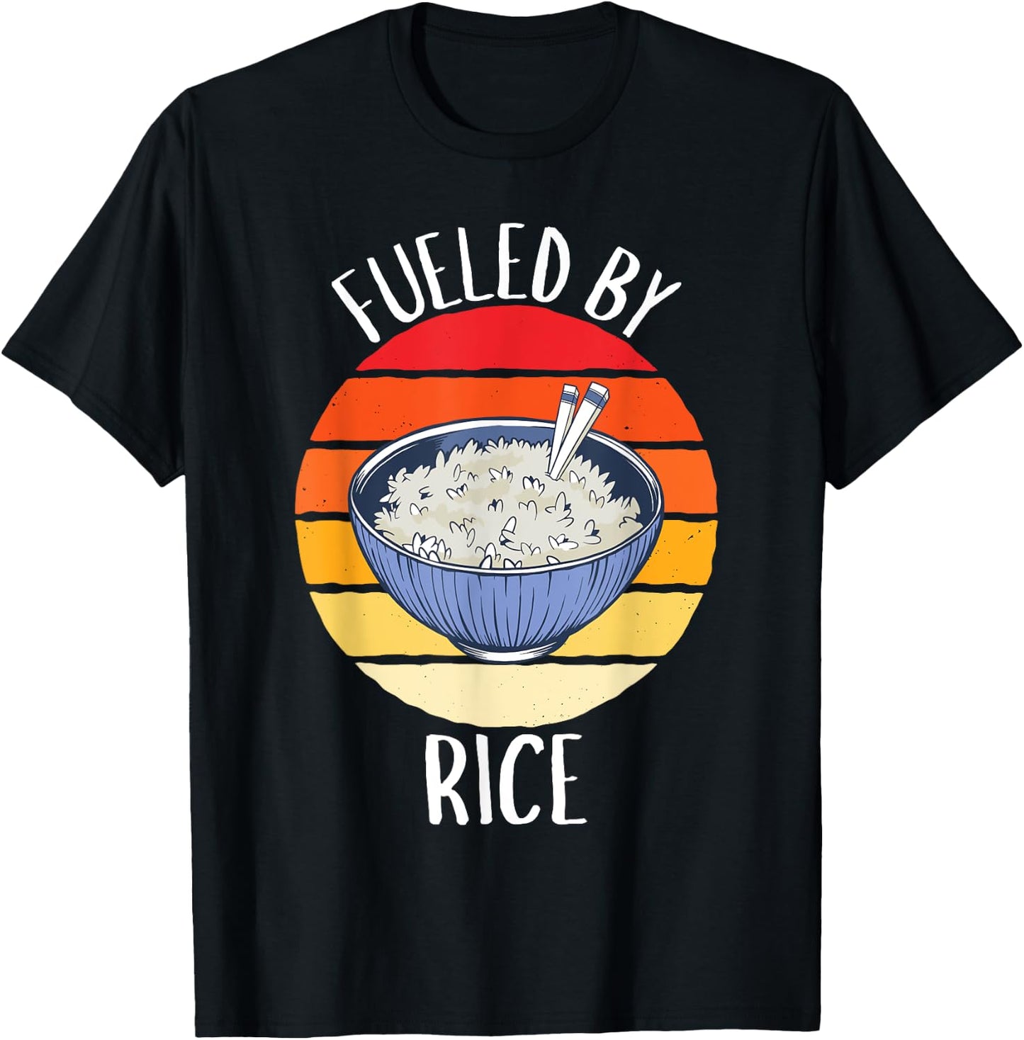 Retro Fueled By Rice Vintage Rice Lover T-Shirt - T-Shirt | Black