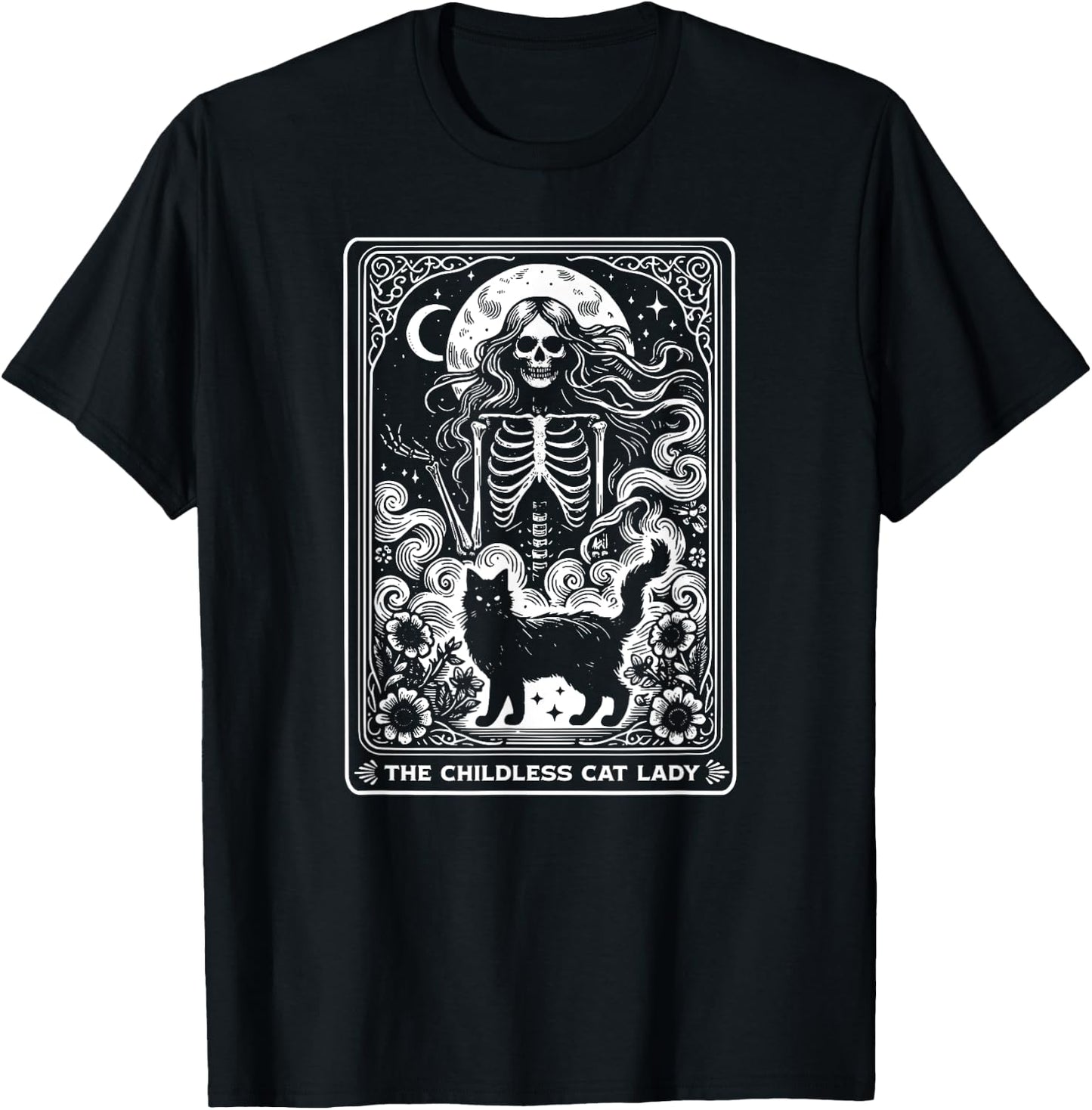 The Childless Cat Ladies Tarot Card T-Shirt - T-Shirt | Black