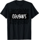Cougars Team Mascot School Spirit Game Night Leopard Print T-Shirt - T-Shirt | Black