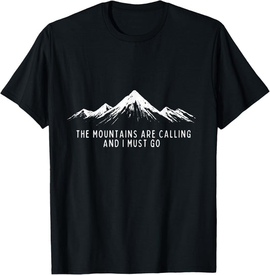 The Mountains are Calling and i Must Go Vintage Men Women T-Shirt - T-Shirt | Black