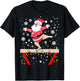 Funny Gymnast Xmas Lights Santa Gymnastics Christmas T-Shirt - T-Shirt | Black