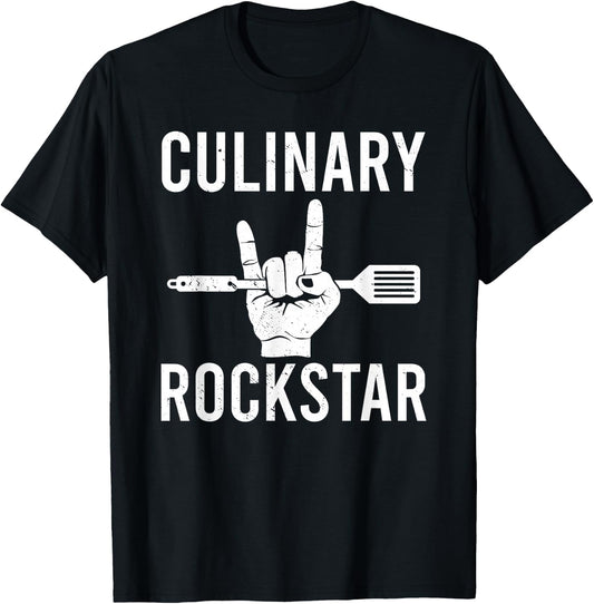 Culinary Rockstar Chef Cook Culinary Lover T-Shirt - T-Shirt | Black