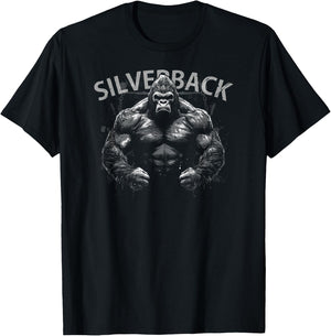 Gorilla Gym Monkey Angry Growling Scary Silverback Gorilla T-Shirt - T-Shirt | Black
