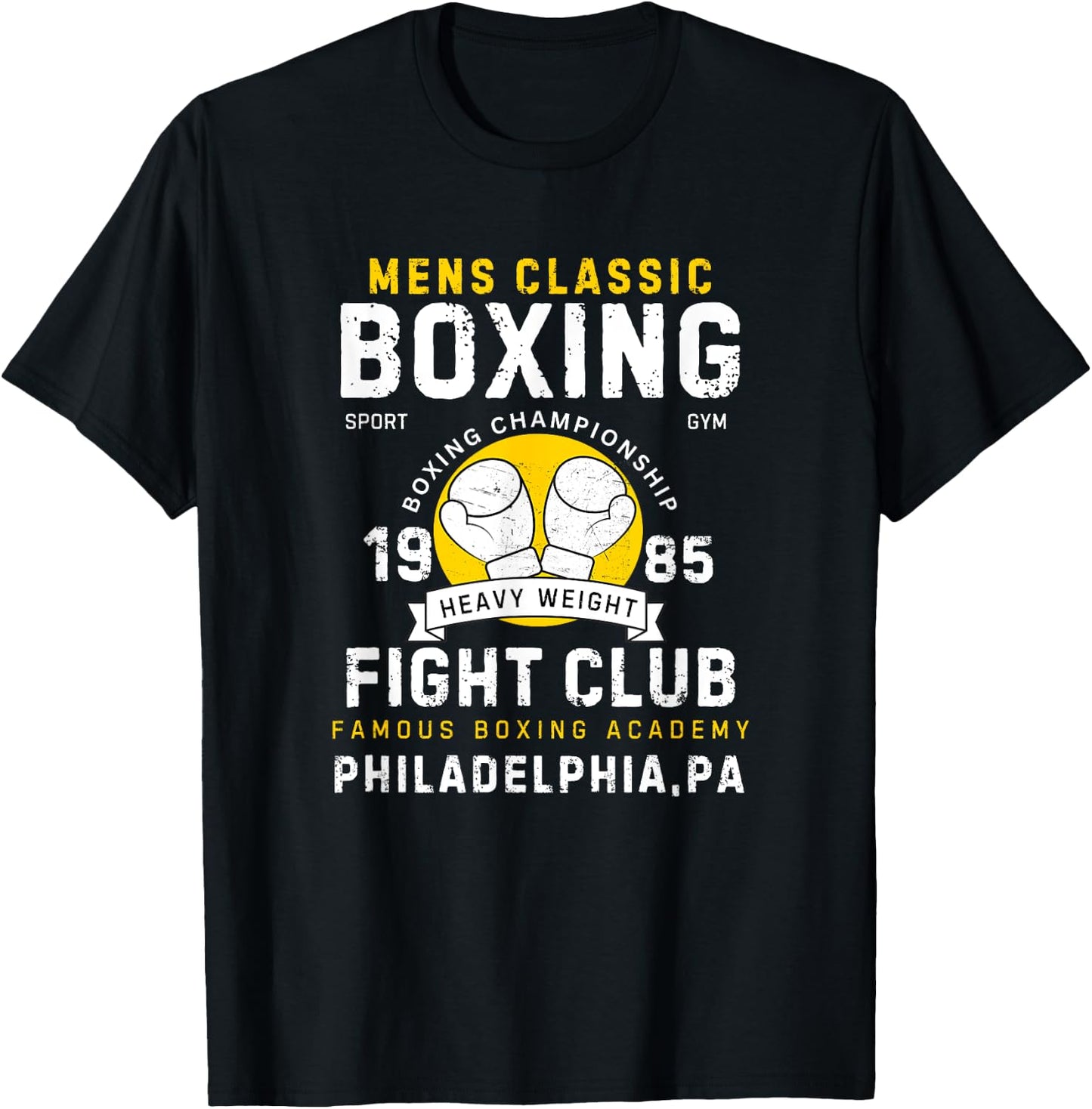 Vintage Style Boxing Gloves Heavyweight Philadelphia T-Shirt - T-Shirt | Black
