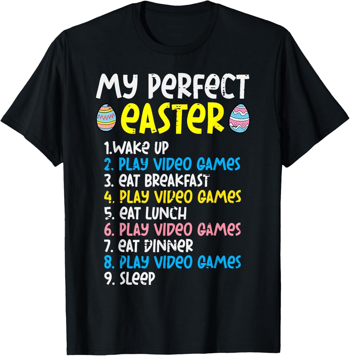 My Perfect Easter Play Video Gamer Funny Gamer Boys Kids Men T-Shirt - T-Shirt | Black