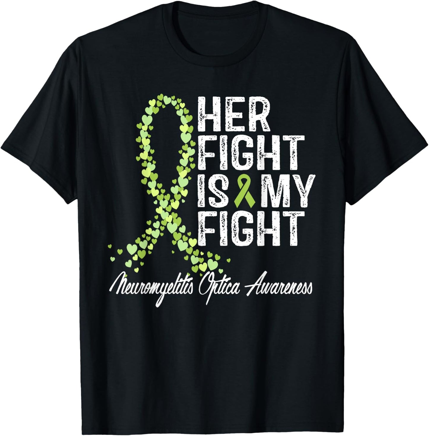 Neuromyelitis Optica Awareness Her Fight NMO Warrior Support T-Shirt - T-Shirt | Black