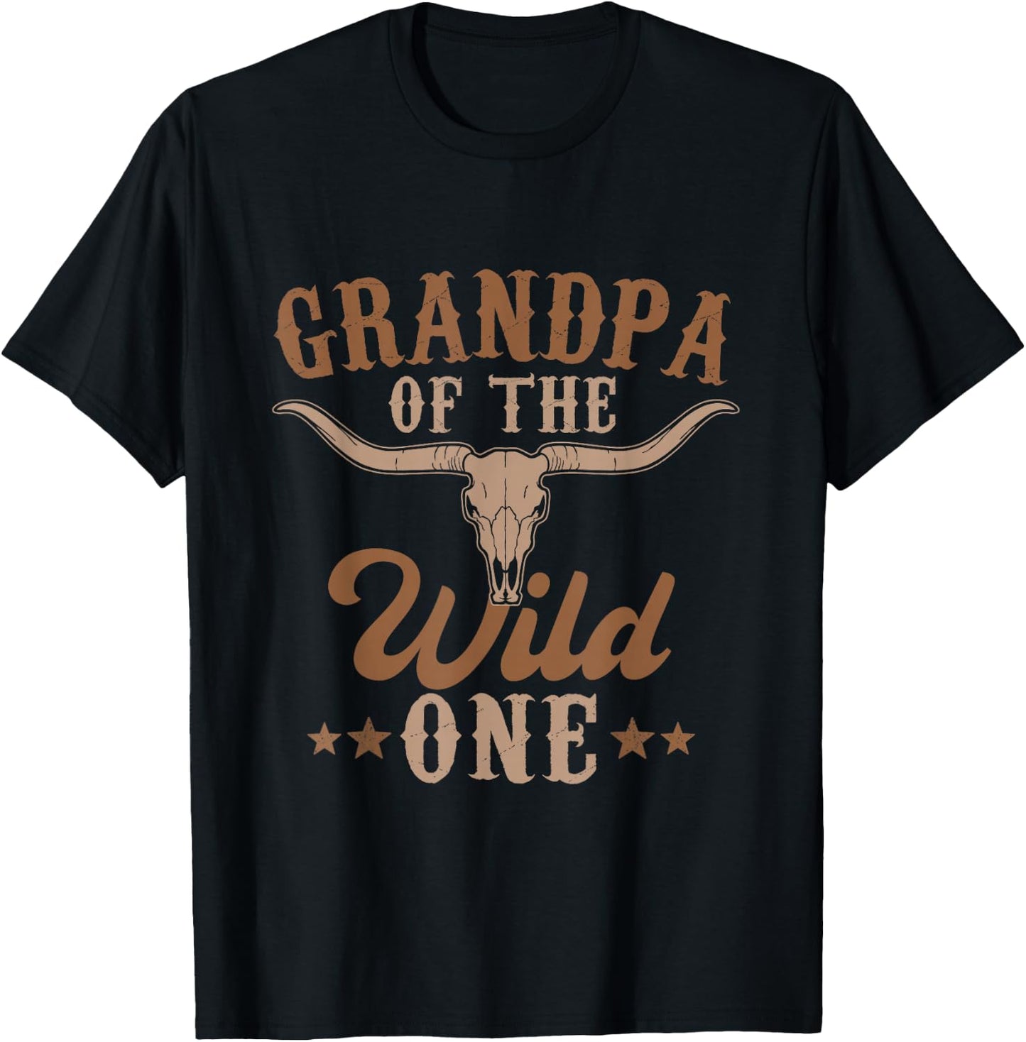 Grandpa Of The Wild One Cowboy Western Rodeo Party Matching T-Shirt - T-Shirt | Black
