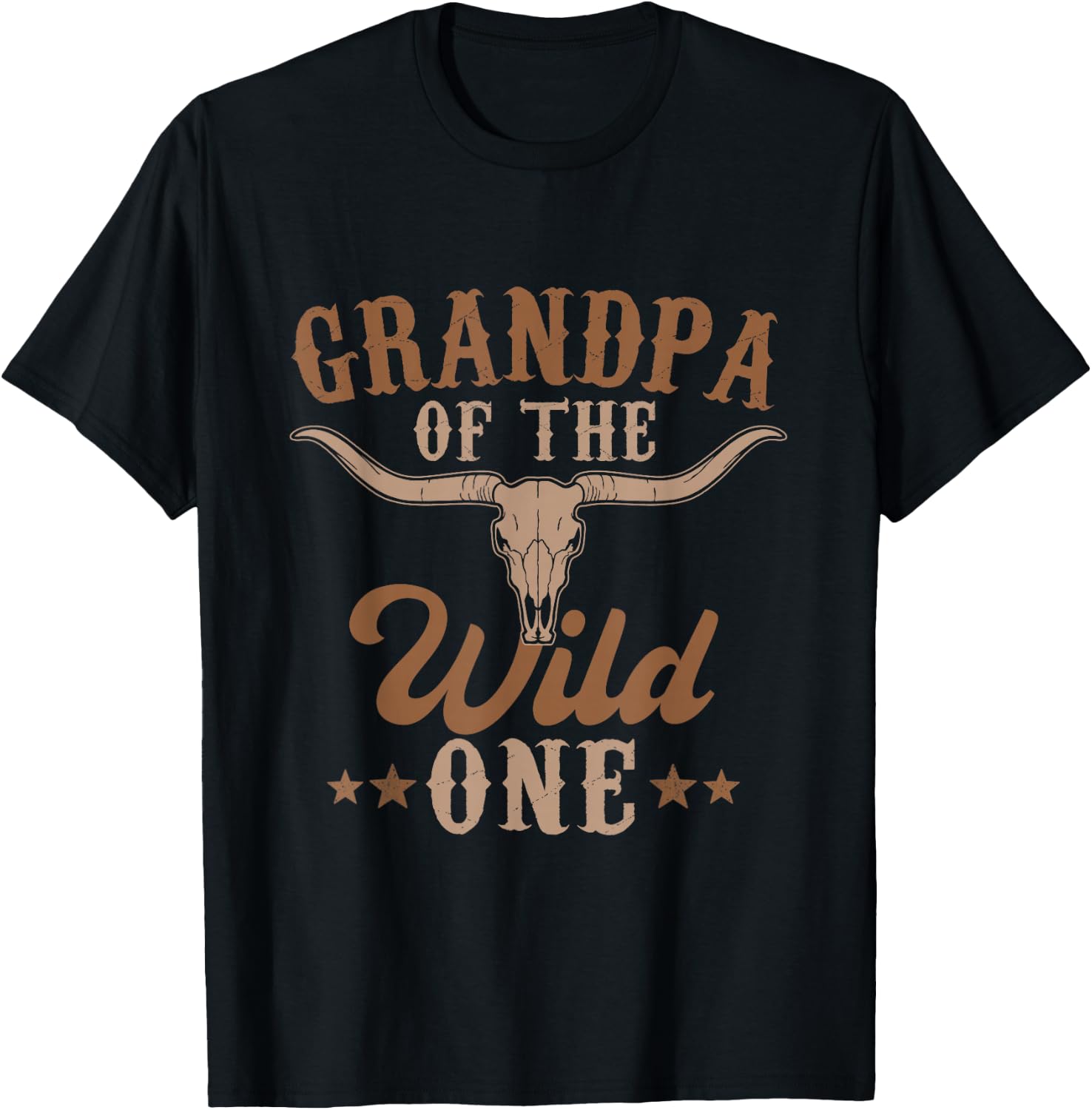 Grandpa Of The Wild One Cowboy Western Rodeo Party Matching T-Shirt - T-Shirt | Black