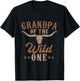 Grandpa Of The Wild One Cowboy Western Rodeo Party Matching T-Shirt - T-Shirt | Black