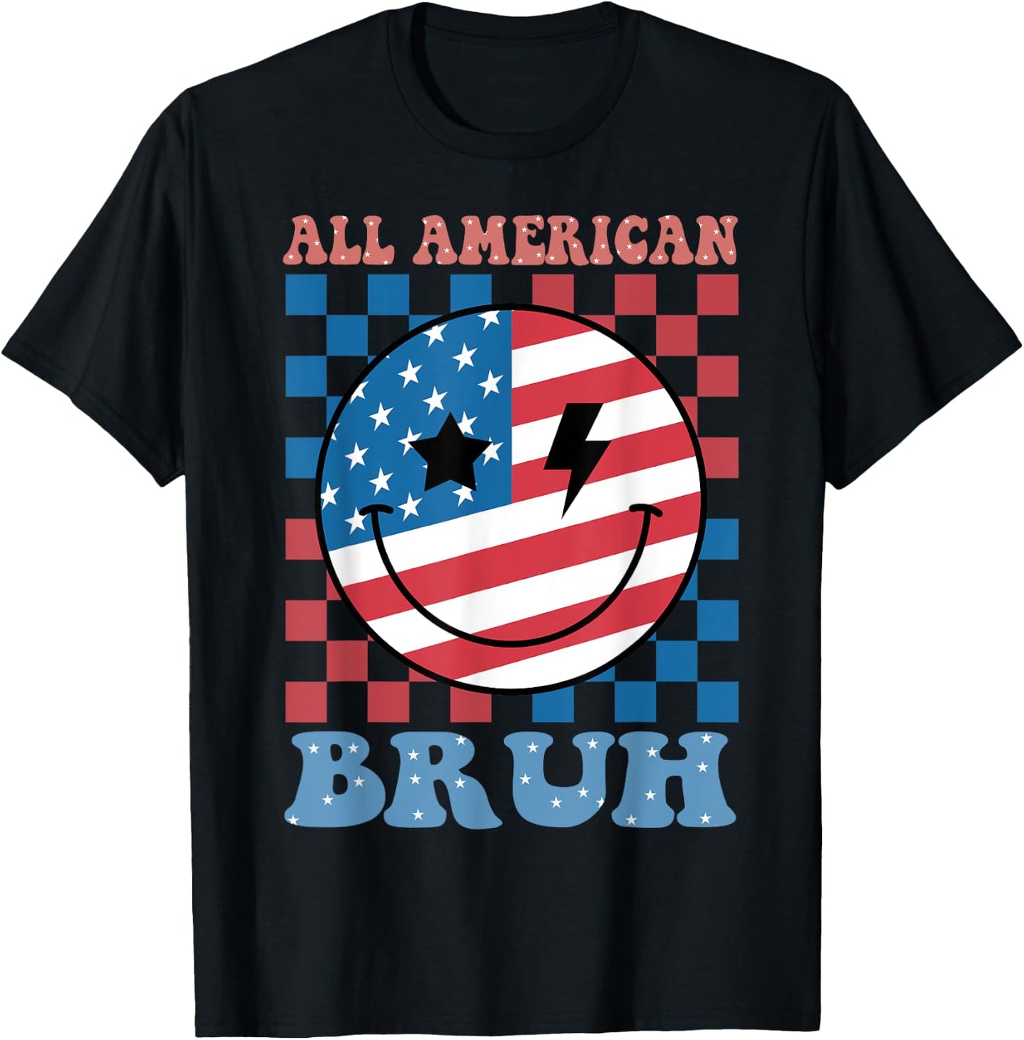 All American Bruh 4th July-Shirt USA Flag Funny Boy Toddler T-Shirt - T-Shirt | Black