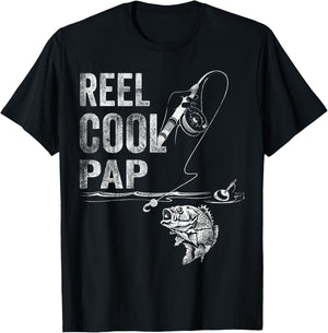 Reel Cool Pap Fish Fishing Shirt Father's Day Gift T-Shirt - T-Shirt | Black