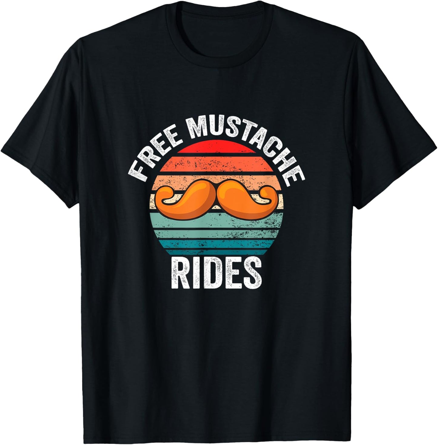 Funny Free Moustache and Mustache Ride T-Shirt - T-Shirt | Black