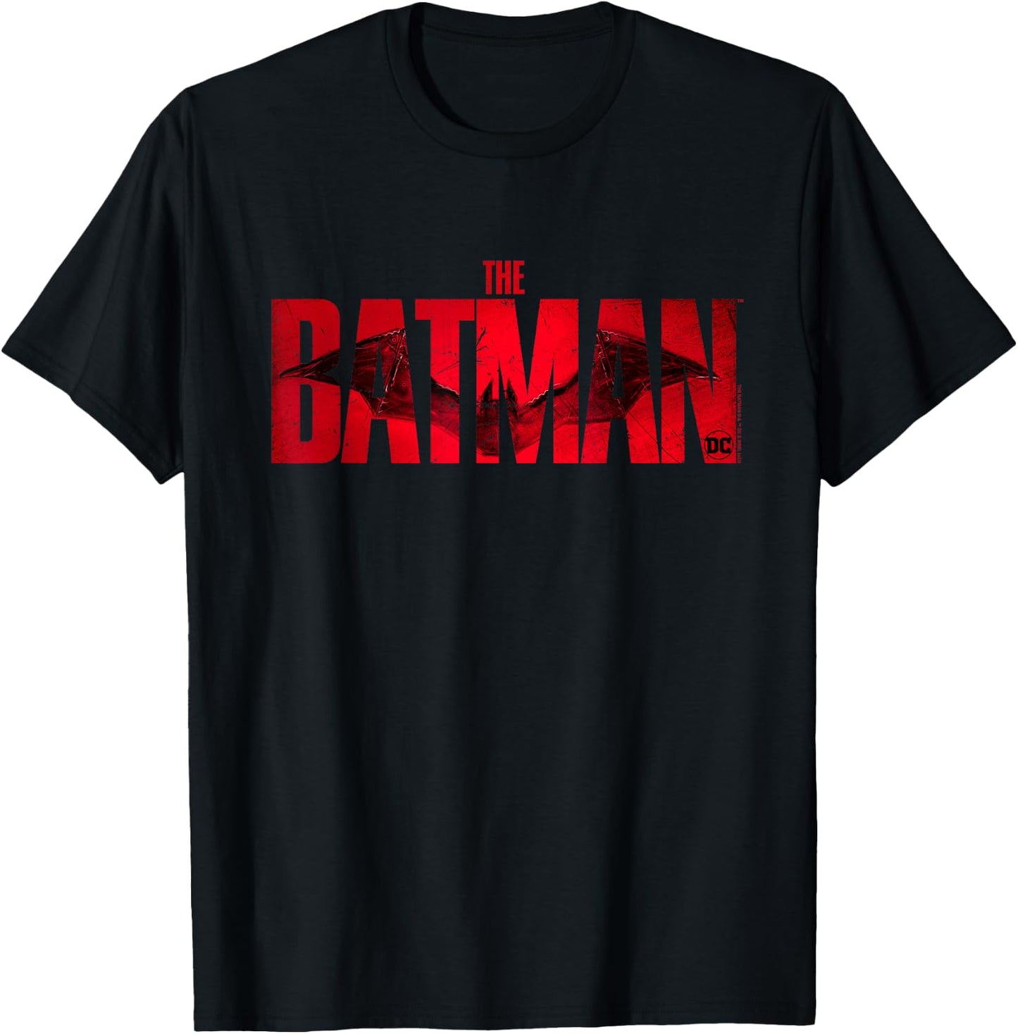 The Batman Crimson Drawn Bat Logo Small T-Shirt - T-Shirt | Black