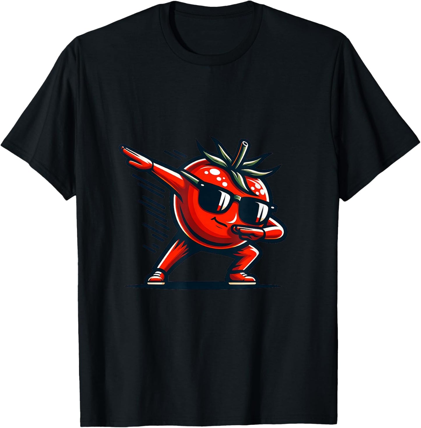 Dab Tomato Dancing Dabbing Retro Fruit T-Shirt - T-Shirt | Black