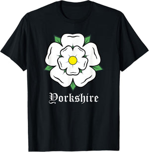 Yorkshire White Rose Symbol UK Country T-Shirt - T-Shirt | Black