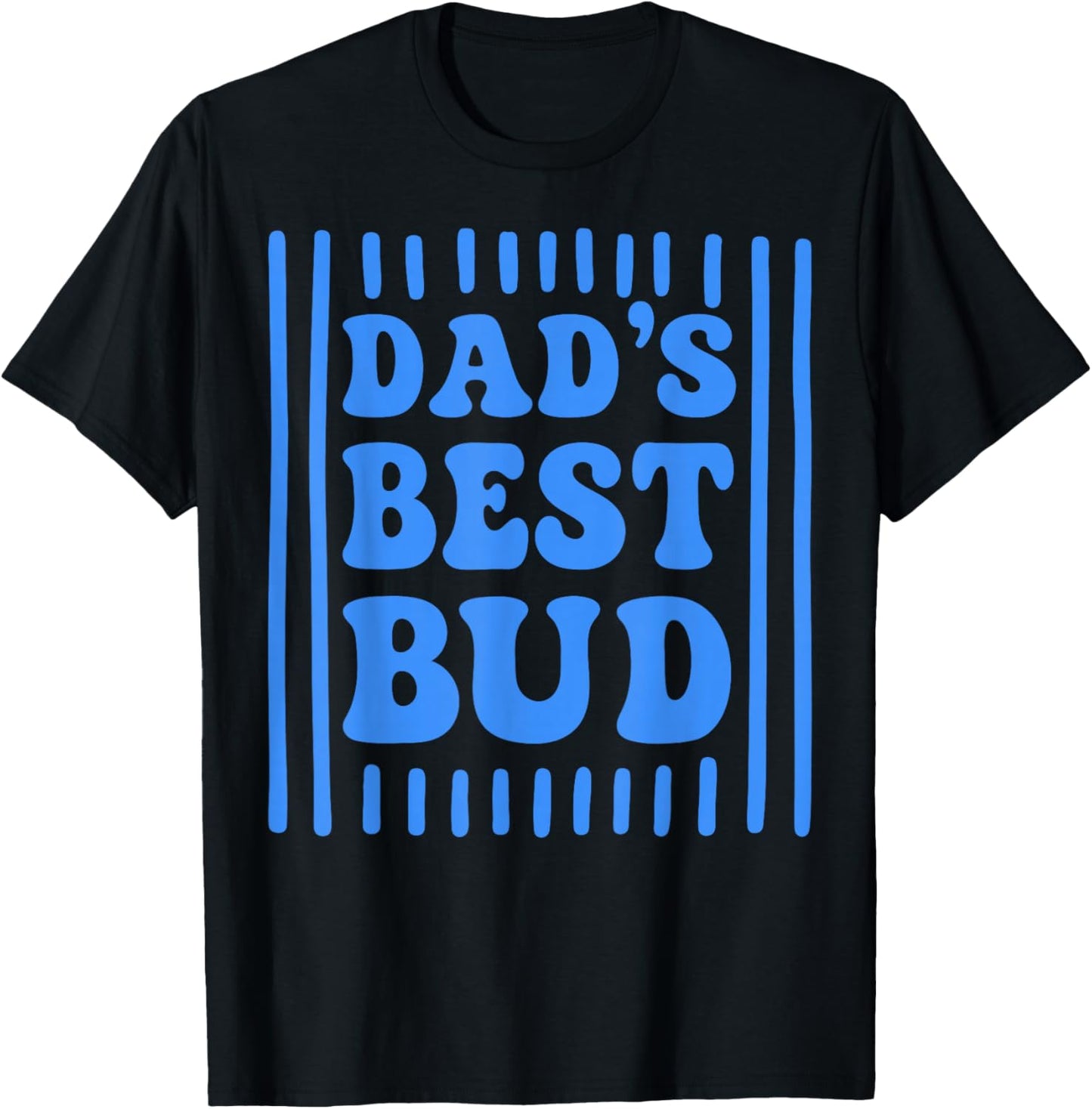 Striped Dad's Best Bud Boys Youth Kids Father's Day T-Shirt - T-Shirt | Black
