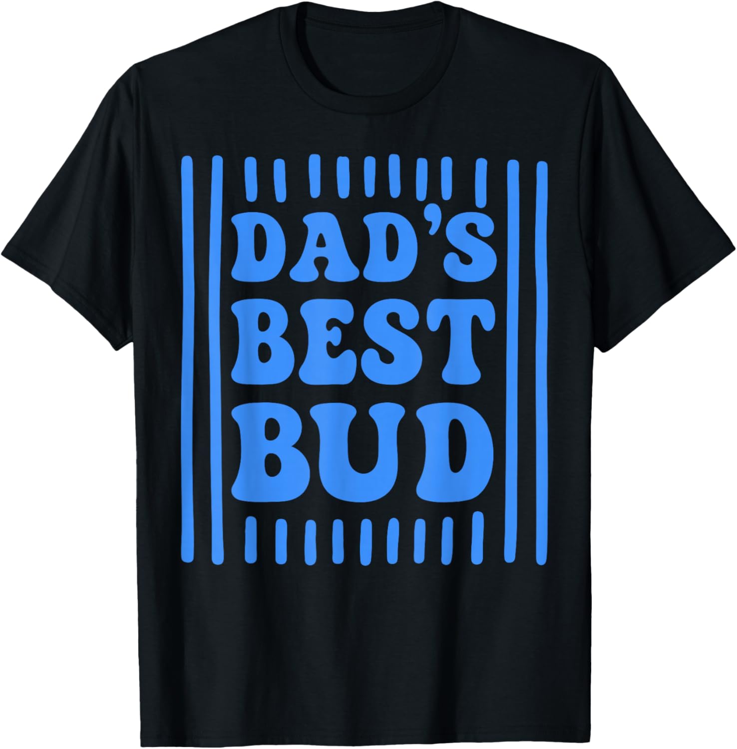 Striped Dad's Best Bud Boys Youth Kids Father's Day T-Shirt - T-Shirt | Black