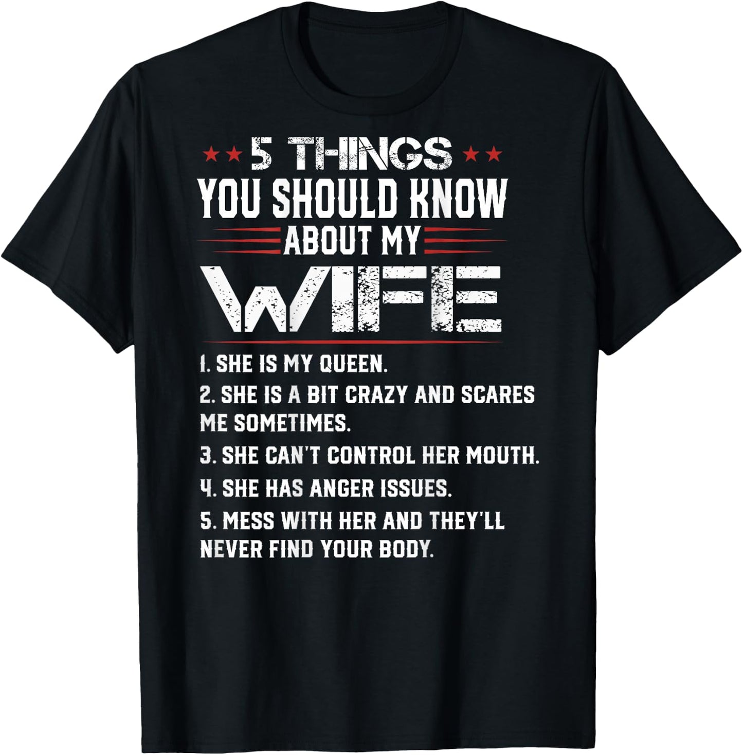 5 Things You Should Know About My Wife Mothers Day Gifts T-Shirt - T-Shirt | Black