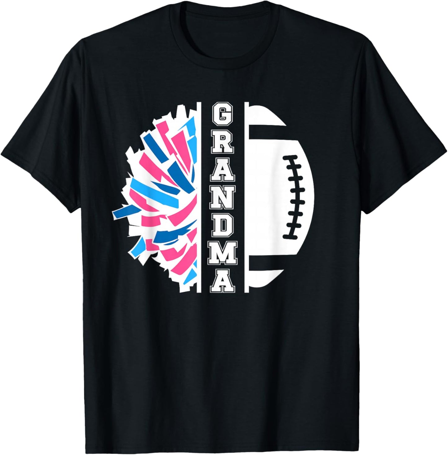Football And Cheer Grandma Cheerleading And Football Grandma T-Shirt - T-Shirt | Black