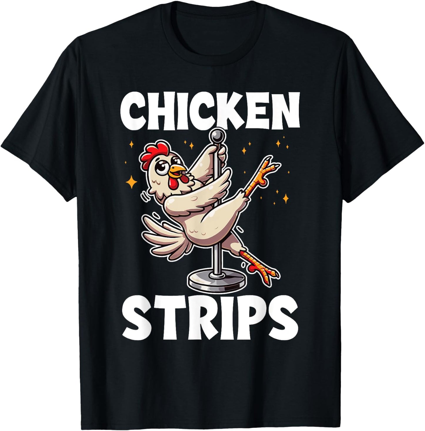 Farm Animal Humor Chicken Pole Dance Black X-Small -Adults Modern Cartoon Humor Dance T-Shirt - T-Shirt | Black