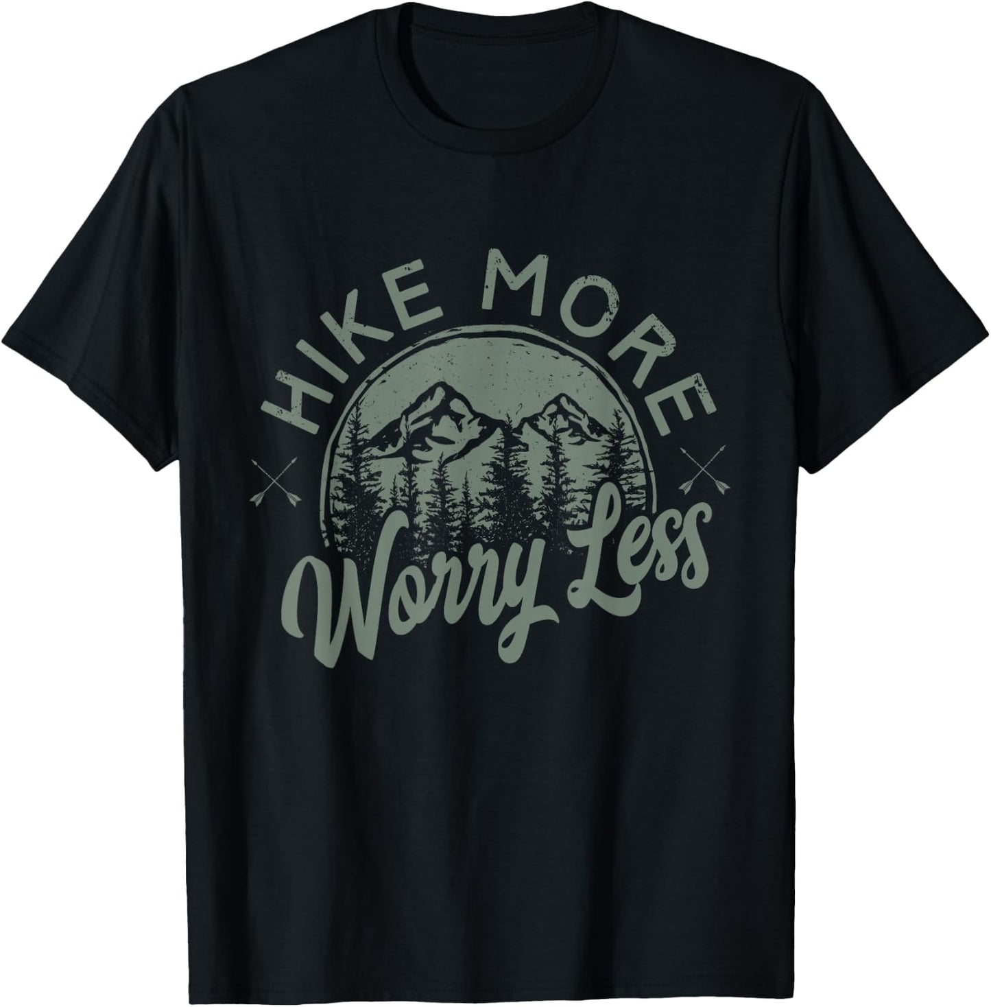 Hike More Worry Less T-Shirt - T-Shirt | Black
