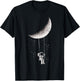 Moon Swing Space Astronaut Spaceman Men Women Kids Youth T-Shirt - T-Shirt | Black