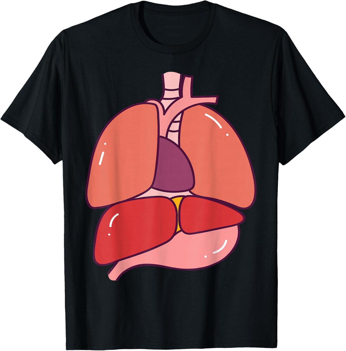 Human Body Anatomy: Illustrated Internal Organs Halloween T-Shirt - T-Shirt | Black