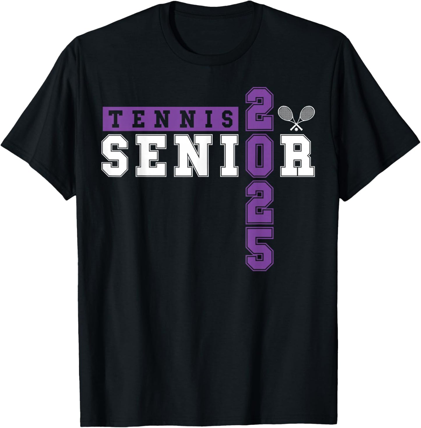 Tennis Senior Night Tennis Senior 2025 Graduation 43 T-Shirt - T-Shirt | Black