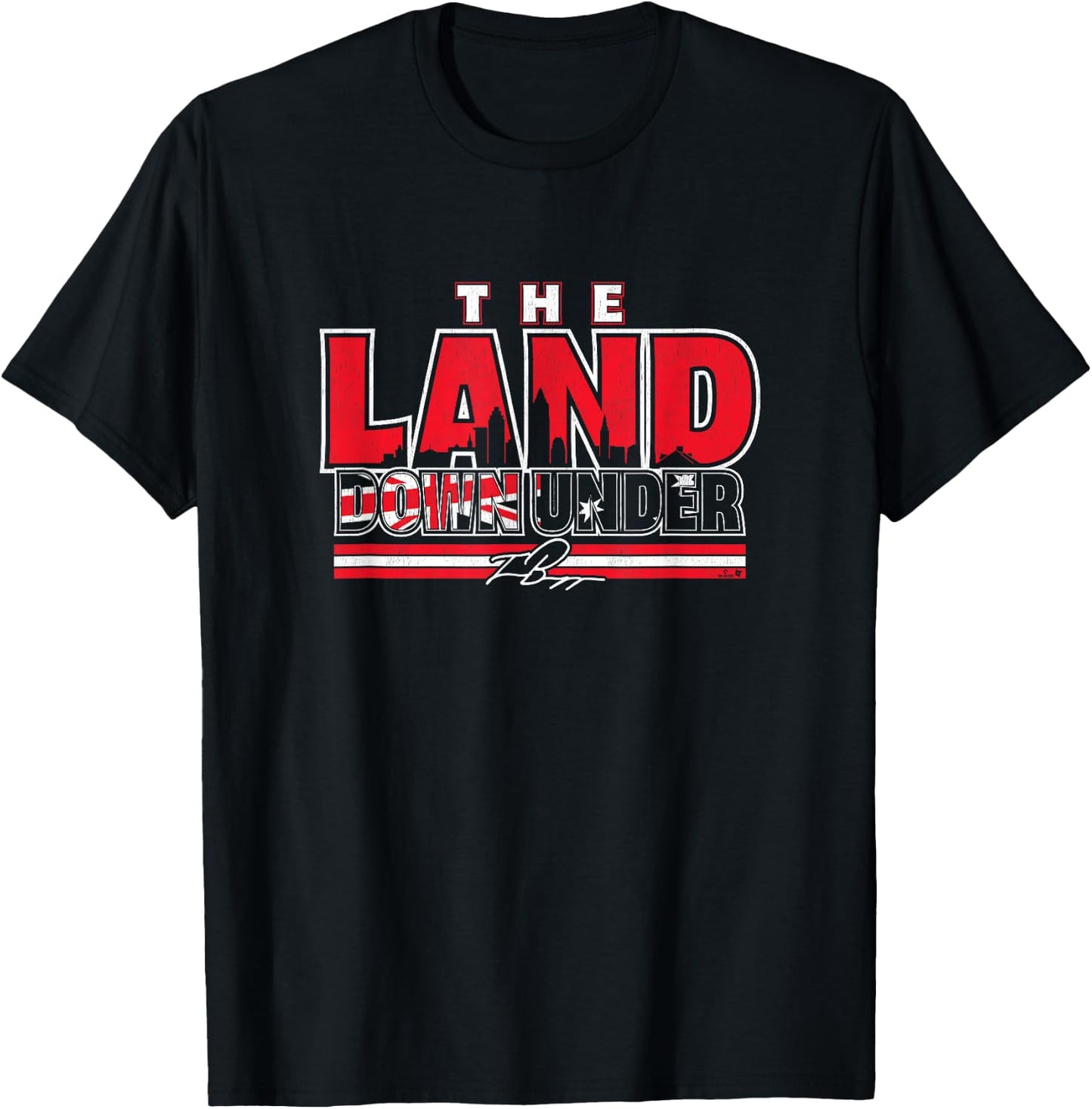 Travis Bazzana - The Land Down Under - Cleveland Baseball T-Shirt - T-Shirt | Black
