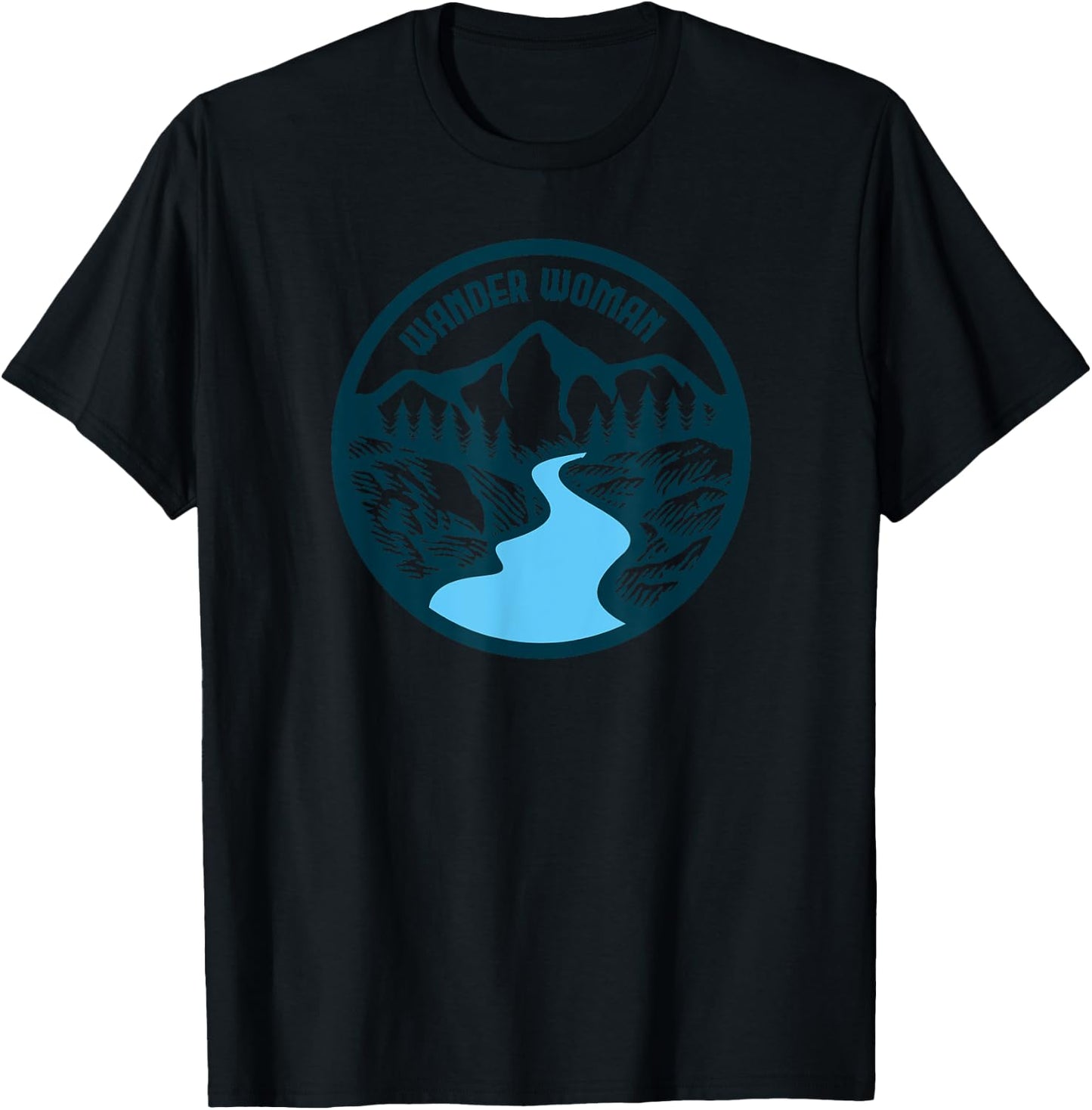 Wander Woman: Adventure is Ahead Design T-Shirt - T-Shirt | Black